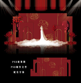 红色婚礼背景图片