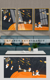 卡通太空人装饰画
