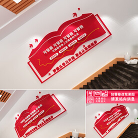 红色楼道文化墙