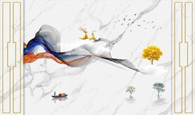 大理石纹 飘带 黄金鹿