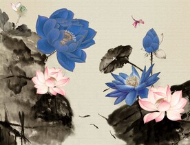 荷花水墨画