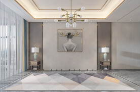 现代极简轻奢客厅背景墙