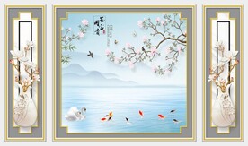 大理石纹 花开富贵