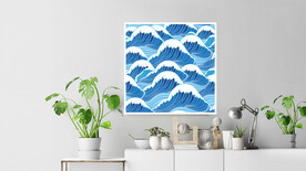 50X50厘米版画素材矢量海浪