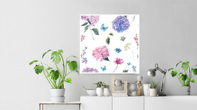 50X50厘米版画素材简约花朵