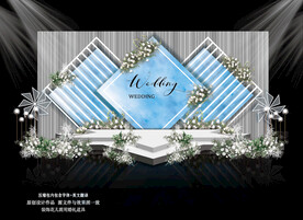 蓝色婚礼背景