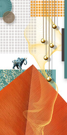 抽象几何玄关装饰画