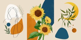 北欧小清新重彩装饰画三联画