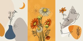 现代简约北欧重彩客厅装饰画