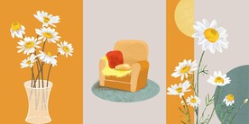 北欧重彩客厅三联画装饰画