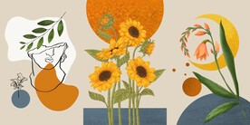 现代简北欧重彩客厅三联画装饰画