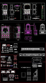 石鼓石柱底座观音cad图库