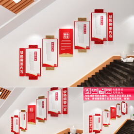 红色楼道文化墙