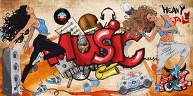 欧美风MUSIC酒吧KTV壁画