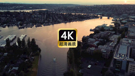 短视频素材航拍傍晚港口城市