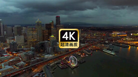 短视频素材航拍港口城市建筑群