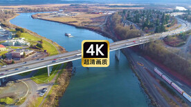 短视频素材航拍跨海大桥两岸美景