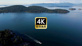 短视频素材航拍海岛远山帆船