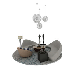 酒店环形沙发3d模型