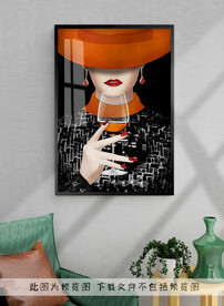 珐琅彩女人装饰画