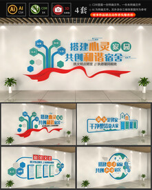 员工宿舍文化墙