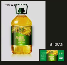 食用油包装效果图和平面图 