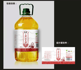 食用油包装效果图和平面图 