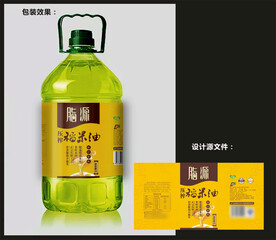 食用油包装效果图和平面图 