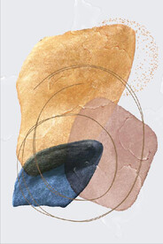 侘寂风抽象几何油画玄关装饰画