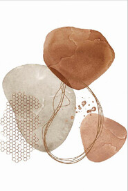 侘寂风抽象几何油画玄关装饰画