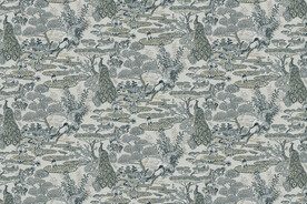 手绘西洋画雨林仙鹤宫廷壁纸