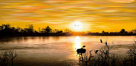 山水画油画风景画