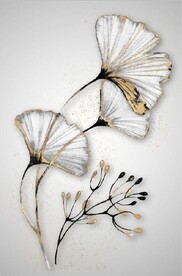 现代简约金色银杏玄关装饰画