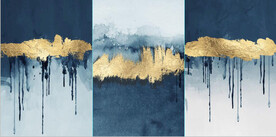 北欧风抽象金色水墨装饰无框画