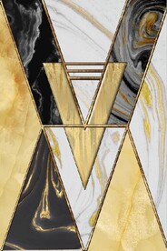 北欧抽象金色几何玄关装饰画