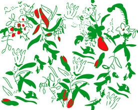 数码抽象叶子乱花