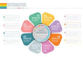 商务PPT八个分项信息图表