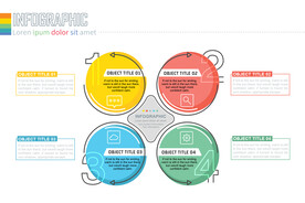 商务PPT四个分项信息图表图文