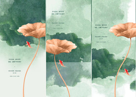 新中式抽象荷花系列贴片