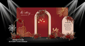 红色简约婚礼设计 