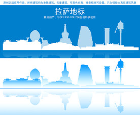 拉萨地标建筑剪影