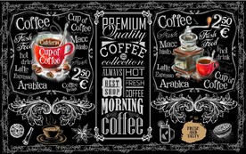 欧美风手绘黑板咖啡背景墙壁画