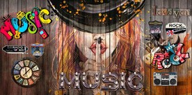 欧美风MUSIC美女KTV壁画