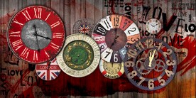 欧美工业风时钟钟表餐饮酒吧壁画