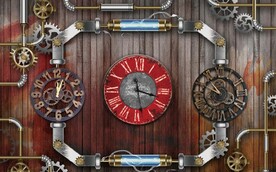 复古工业风机械齿轮餐饮酒吧壁画