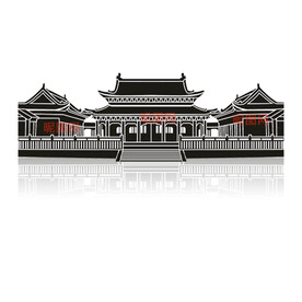 中国古典建筑宫殿剪影图片