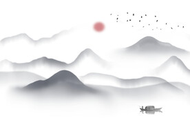 国潮山水水墨背景