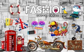 复古怀旧酒吧背景墙图片