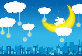 儿童房月亮星星背景墙