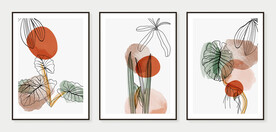 抽象植物叶子装饰画